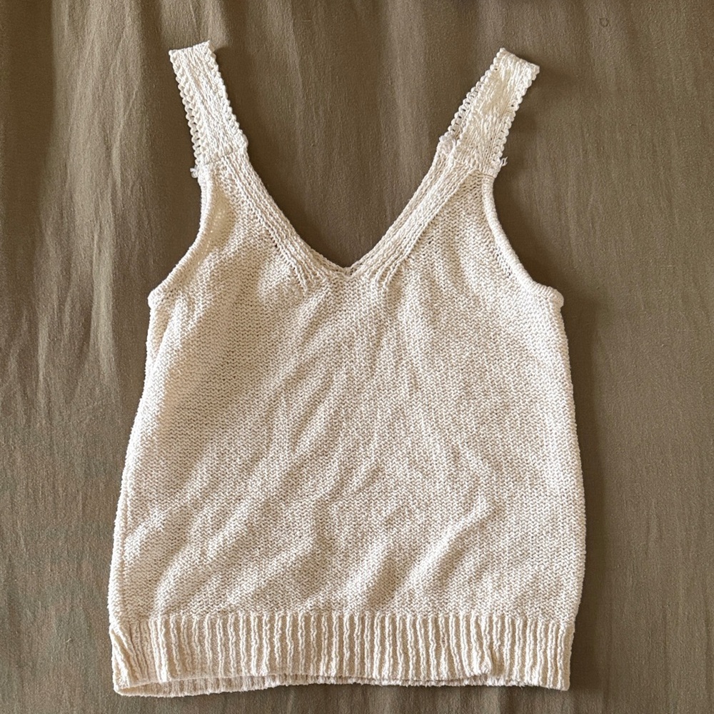 Cream Knit Tank Top